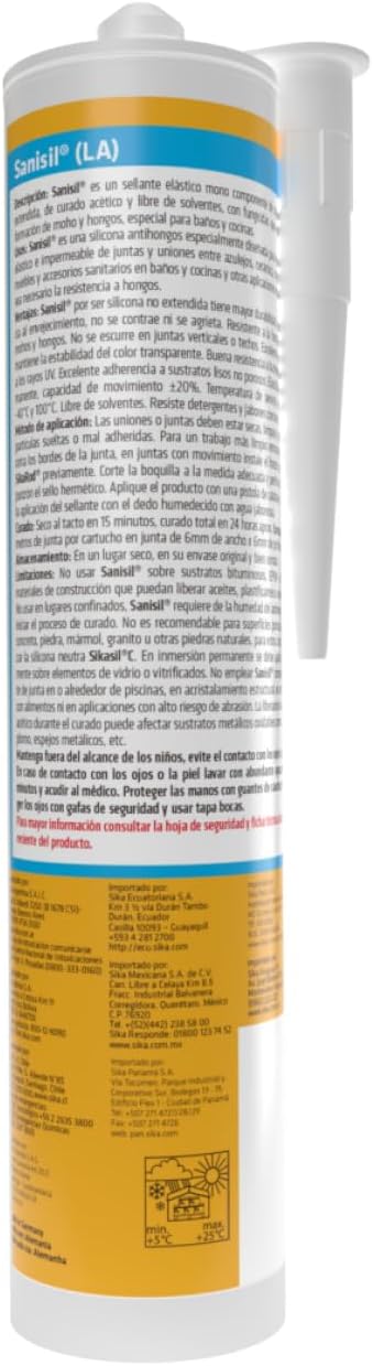 Sanisil Blanco Cartucho  (280 ml) SIKA ®