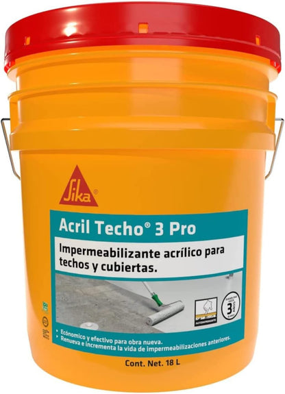 IMAGEN DIGITAL DE Acril Techo 3 Pro Blanco Cubeta (18 L) SIKA ®