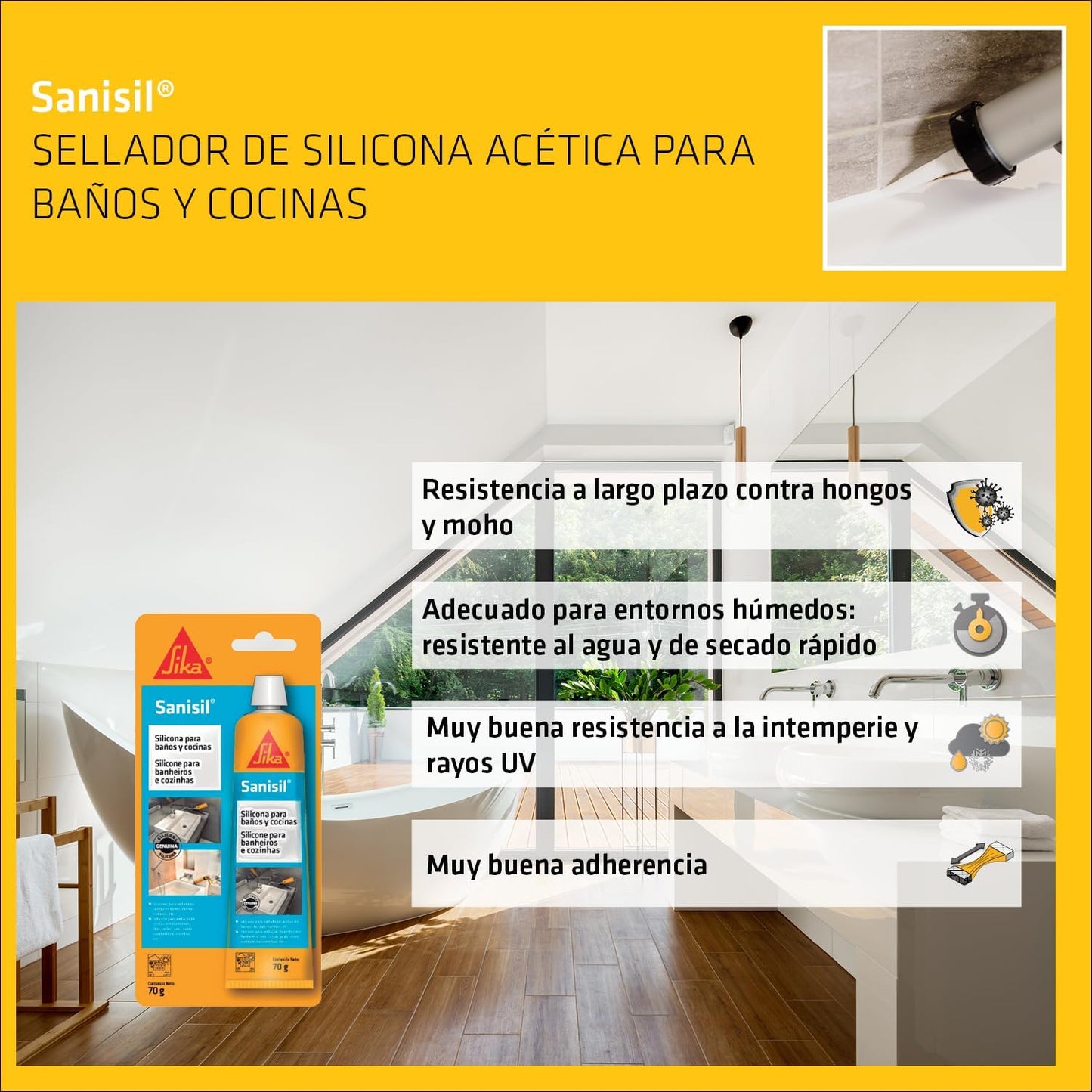 Sanisil transparente blíster/tubo (70 gr) SIKA ®